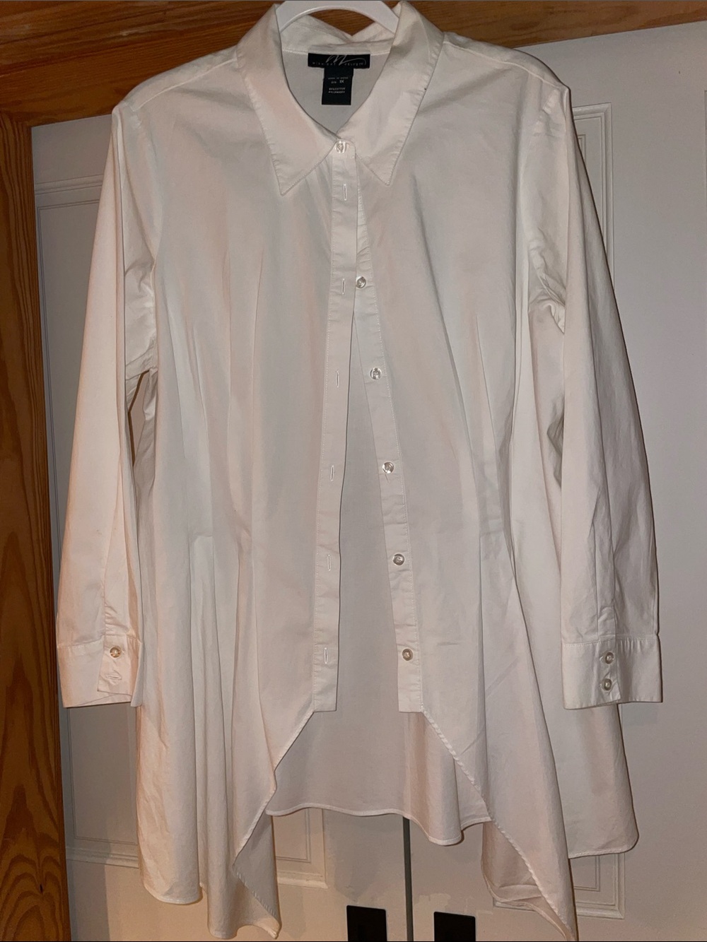 Midnight Velvet White Button-Down Tunic Shirt Size 1X